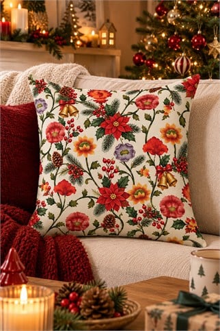 Evdek Christmas Çift Tarafı Baskılı Kırlent Kılıfı 6ECHD23