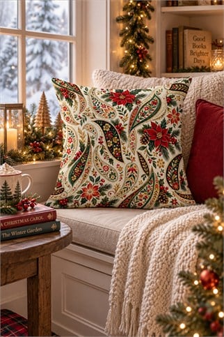 Evdek Christmas Çift Tarafı Baskılı Kırlent Kılıfı 6ECHD25