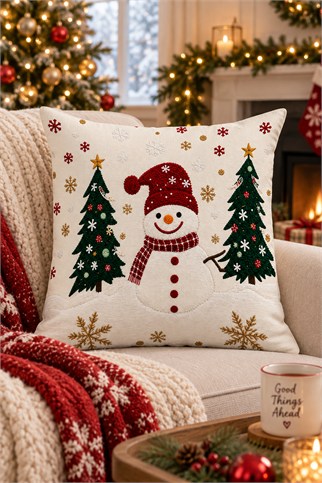 Evdek Christmas Çift Tarafı Baskılı Kırlent Kılıfı 6ECHD4