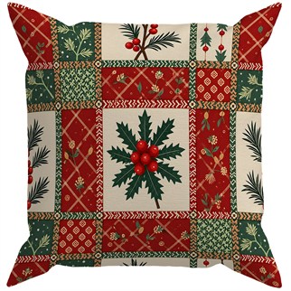 Evdek Christmas Çift Tarafı Baskılı Kırlent Kılıfı 6ECHD16