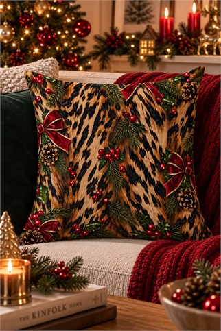 Evdek Christmas Çift Tarafı Baskılı Kırlent Kılıfı 6ECHD24