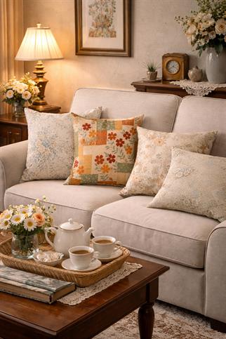 Evdek Çift Tarafı Baskılı 4’lü Kırlent Kılıfı 6EOD20