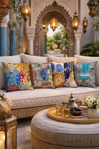 Evdek Çift Tarafı Baskılı 4’lü Kırlent Kılıfı 6EOD8