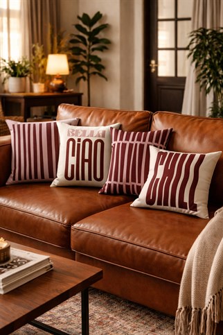 Evdek Çift Tarafı Baskılı 4’lü Kırlent Kılıfı 6EMD8