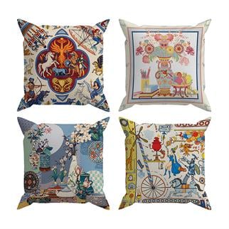 Evdek Çift Tarafı Baskılı 4’lü Kırlent Kılıfı 6EOD18