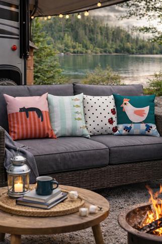 Evdek Çift Tarafı Baskılı 4’lü Kırlent Kılıfı 6EOD12