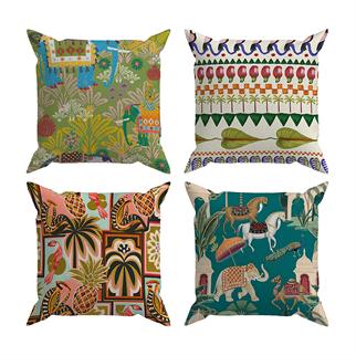 Evdek Çift Tarafı Baskılı 4’lü Kırlent Kılıfı 6EOD7