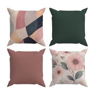 Evdek Çift Tarafı Baskılı 4’lü Kırlent Kılıfı 6EOD6