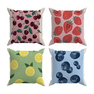 Evdek Çift Tarafı Baskılı 4’lü Kırlent Kılıfı 6EOD3