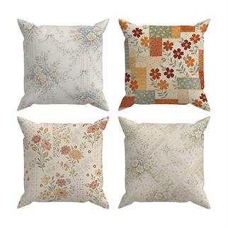 Evdek Çift Tarafı Baskılı 4’lü Kırlent Kılıfı 6EOD20