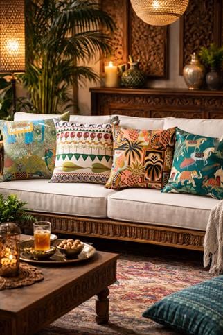 Evdek Çift Tarafı Baskılı 4’lü Kırlent Kılıfı 6EOD7