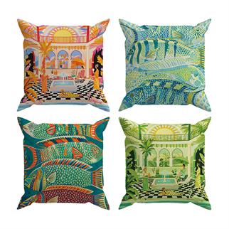 Evdek Çift Tarafı Baskılı 4’lü Kırlent Kılıfı 6EOD16