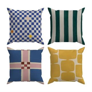 Evdek Çift Tarafı Baskılı 4’lü Kırlent Kılıfı 6EOD1