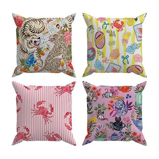 Evdek Çift Tarafı Baskılı 4’lü Kırlent Kılıfı 6EOD14