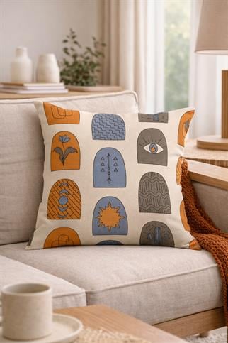 Evdek Çift Tarafı Baskılı Kırlent Kılıfı 6EBD31