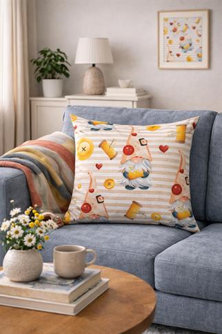 Evdek Çift Tarafı Baskılı Kırlent Kılıfı 6EBD41