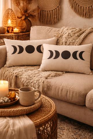 Evdek Çift Taraflı Dikdörtgen Kırlent Kılıf 2li Ds1