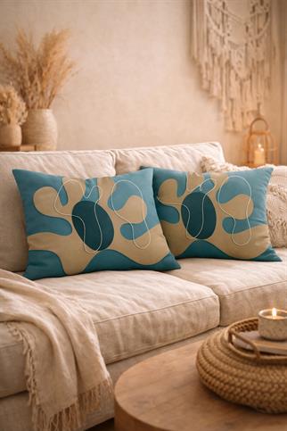 Evdek Çift Taraflı Dikdörtgen Kırlent Kılıf 2li Ds26