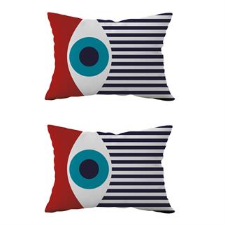 Evdek Çift Taraflı Dikdörtgen Kırlent Kılıf 2li Ds43