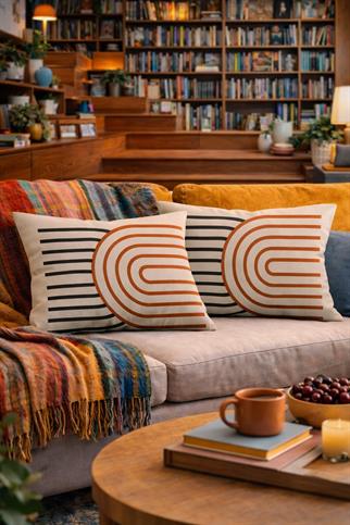 Evdek Çift Taraflı Dikdörtgen Kırlent Kılıf 2li Ds94