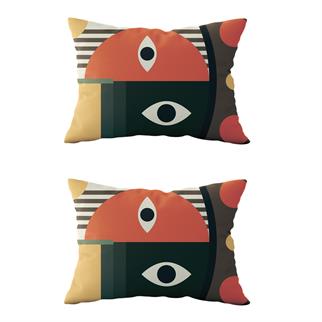 Evdek Çift Taraflı Dikdörtgen Kırlent Kılıf 2li Ds9