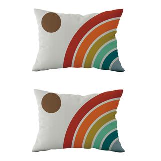 Evdek Çift Taraflı Dikdörtgen Kırlent Kılıf 2li Ds89