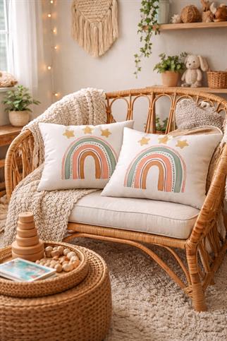 Evdek Çift Taraflı Dikdörtgen Kırlent Kılıf 2li Ds8