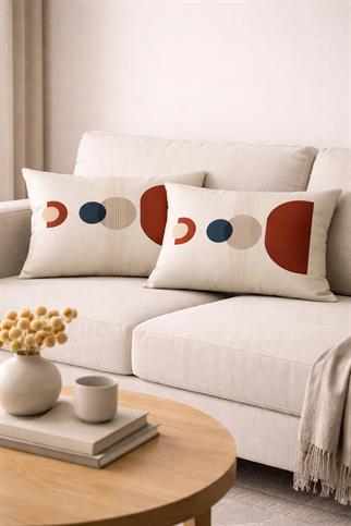 Evdek Çift Taraflı Dikdörtgen Kırlent Kılıf 2li Ds74