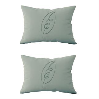 Evdek Çift Taraflı Dikdörtgen Kırlent Kılıf 2li Ds44