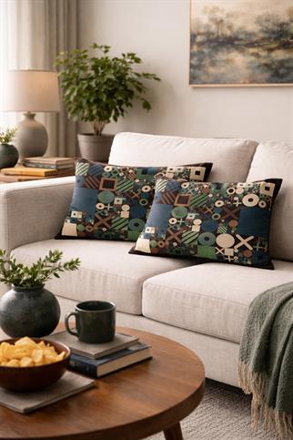 Evdek Çift Taraflı Dikdörtgen Kırlent Kılıf 2li Ds71