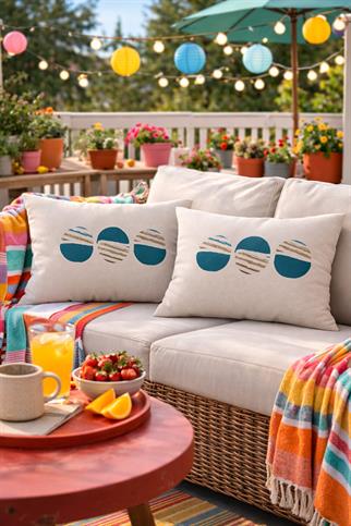 Evdek Çift Taraflı Dikdörtgen Kırlent Kılıf 2li Ds61