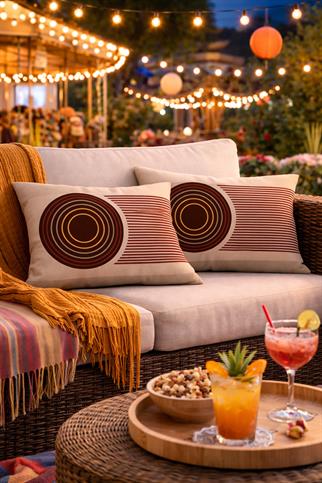 Evdek Çift Taraflı Dikdörtgen Kırlent Kılıf 2li Ds87