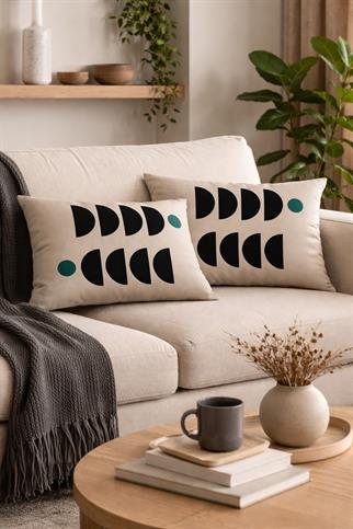 Evdek Çift Taraflı Dikdörtgen Kırlent Kılıf 2li Ds85