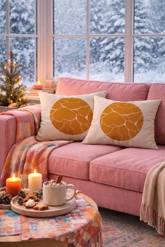 Evdek Çift Taraflı Dikdörtgen Kırlent Kılıf 2li Ds76