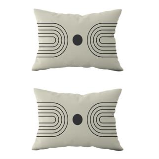 Evdek Çift Taraflı Dikdörtgen Kırlent Kılıf 2li Ds51