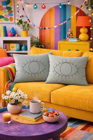 Evdek Çift Taraflı Dikdörtgen Kırlent Kılıf 2li Ds55