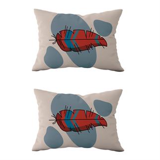 Evdek Çift Taraflı Dikdörtgen Kırlent Kılıf 2li Ds39