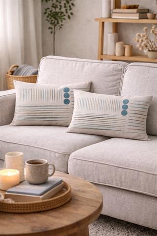 Evdek Çift Taraflı Dikdörtgen Kırlent Kılıf 2li Ds11