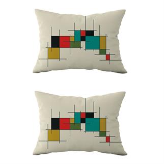 Evdek Çift Taraflı Dikdörtgen Kırlent Kılıf 2li Ds19