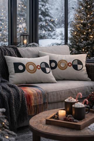 Evdek Çift Taraflı Dikdörtgen Kırlent Kılıf 2li Ds92