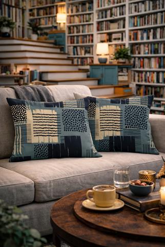 Evdek Çift Taraflı Dikdörtgen Kırlent Kılıf 2li Ds107