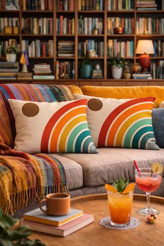 Evdek Çift Taraflı Dikdörtgen Kırlent Kılıf 2li Ds89