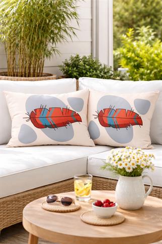 Evdek Çift Taraflı Dikdörtgen Kırlent Kılıf 2li Ds39