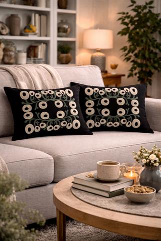 Evdek Çift Taraflı Dikdörtgen Kırlent Kılıf 2li Ds116