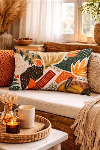 Evdek Çift Taraflı Dikdörtgen Kırlent Kılıfı TK2