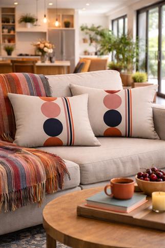 Evdek Çift Taraflı Dikdörtgen Kırlent Kılıf 2li Ds93