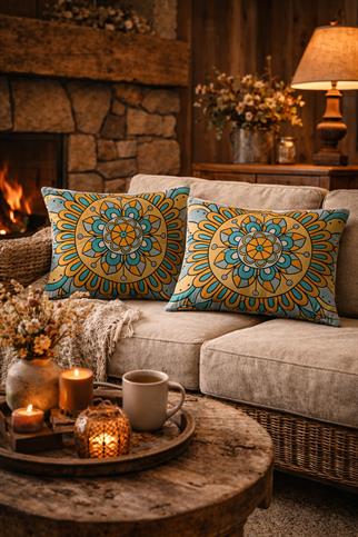 Evdek Çift Taraflı Dikdörtgen Kırlent Kılıf 2li Ds41