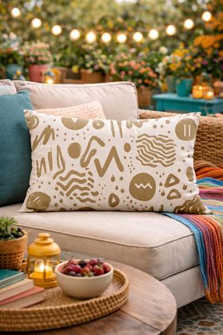 Evdek Çift Taraflı Dikdörtgen Kırlent Kılıfı TK16