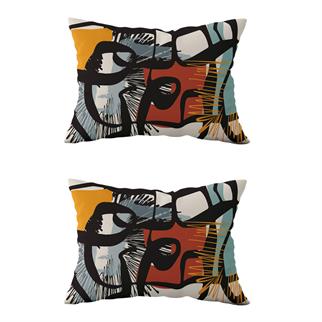 Evdek Çift Taraflı Dikdörtgen Kırlent Kılıf 2li Ds22