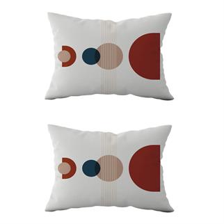 Evdek Çift Taraflı Dikdörtgen Kırlent Kılıf 2li Ds74